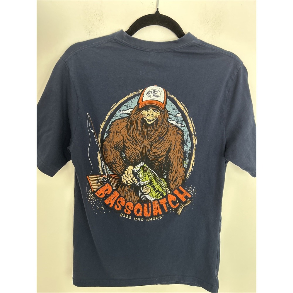 Bass‎ Pro Shops Bassquatch Sz Men Small Navy Blue Short Sleeve T-Shirt